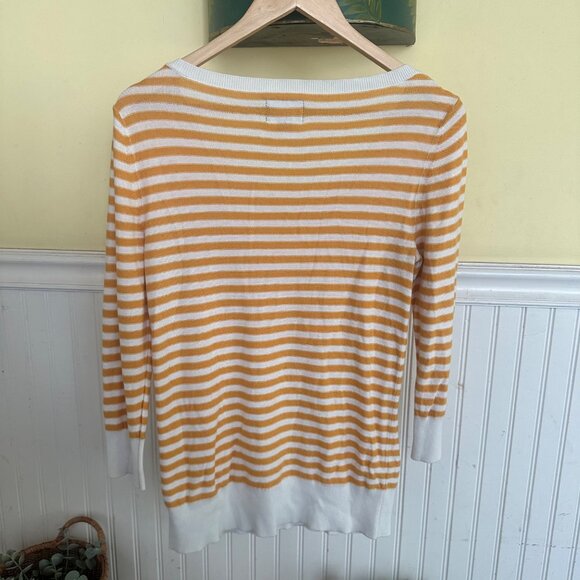 American eagle Outfitters M Vintage Y2K long line striped yellow sweater - Picture 2 of 7